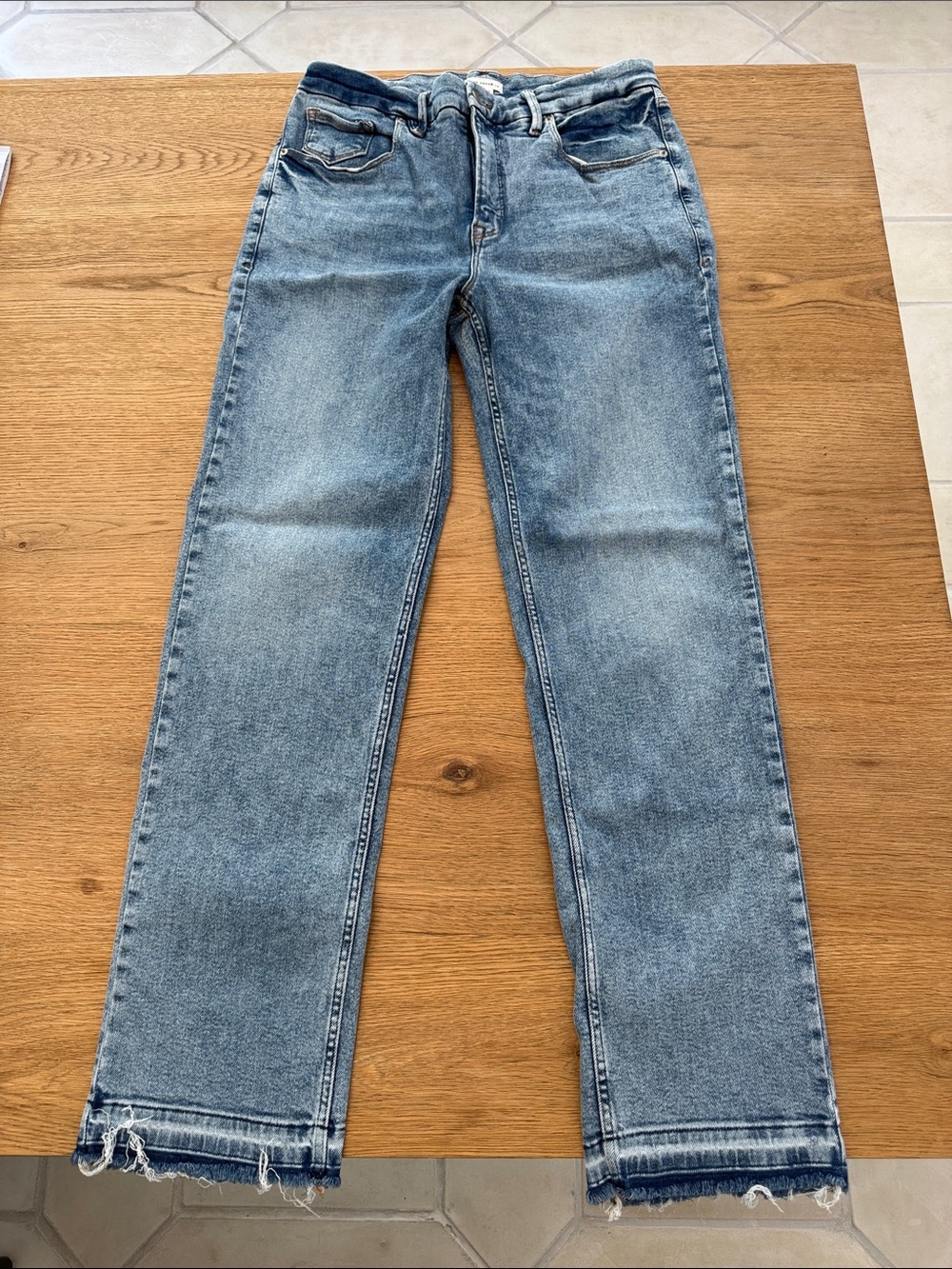 Good American Light Blue Indigo Straight-Leg Jeans size 14